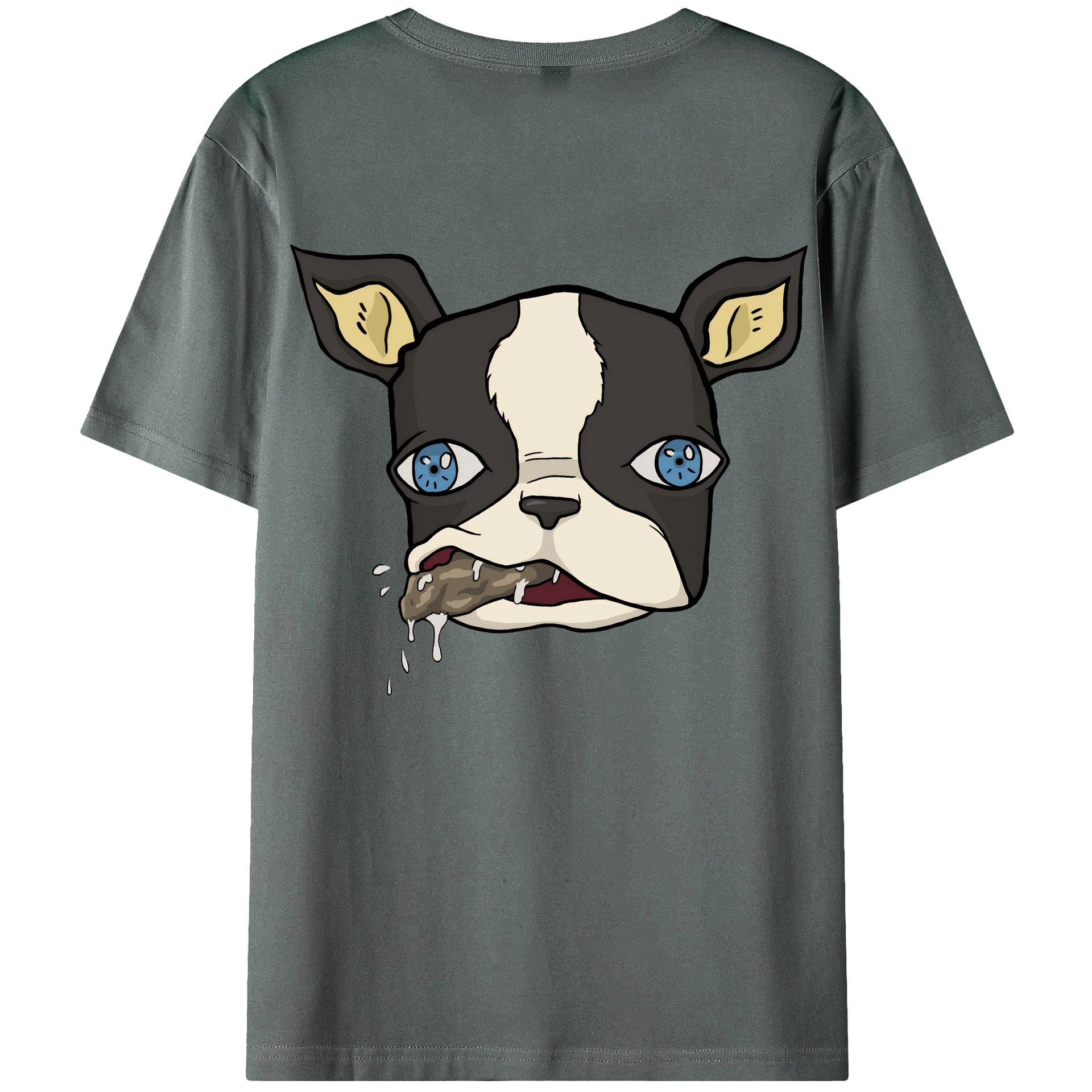 （画像用） ジョジョの奇妙な冒険 イギー JoJo's Bizarre Adventure Iggy 綿100％ メンズ半袖Tシャツ（バックプリント） 通気性
